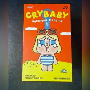 Popmart Crybaby Vacation Mode On Series Vinyl Plush Pendant - Sunbathing